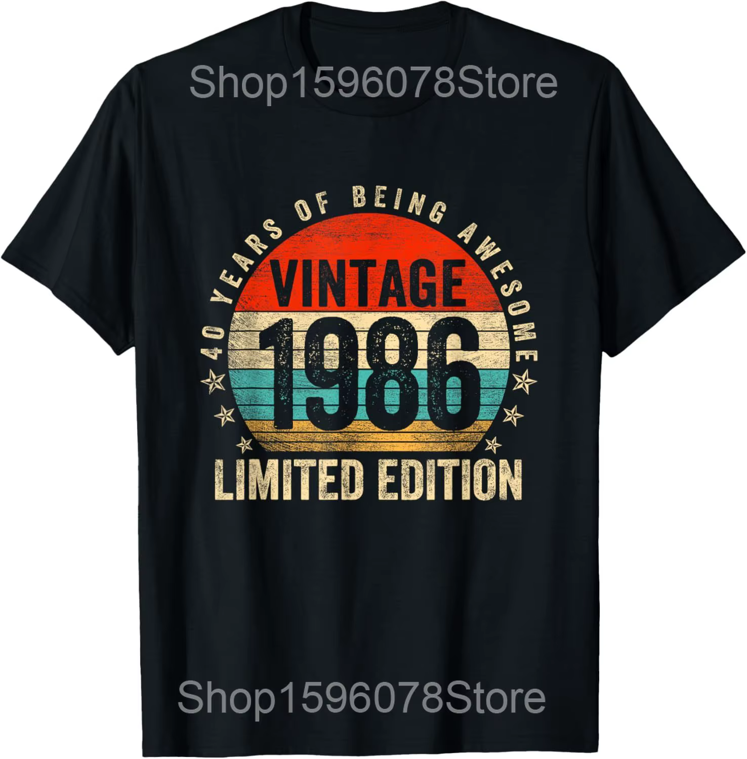 40 ans Vintage né en 1986 drôle 40th anniversaire cadeaux t-shirts hommes Streetwear t-shirt à manch