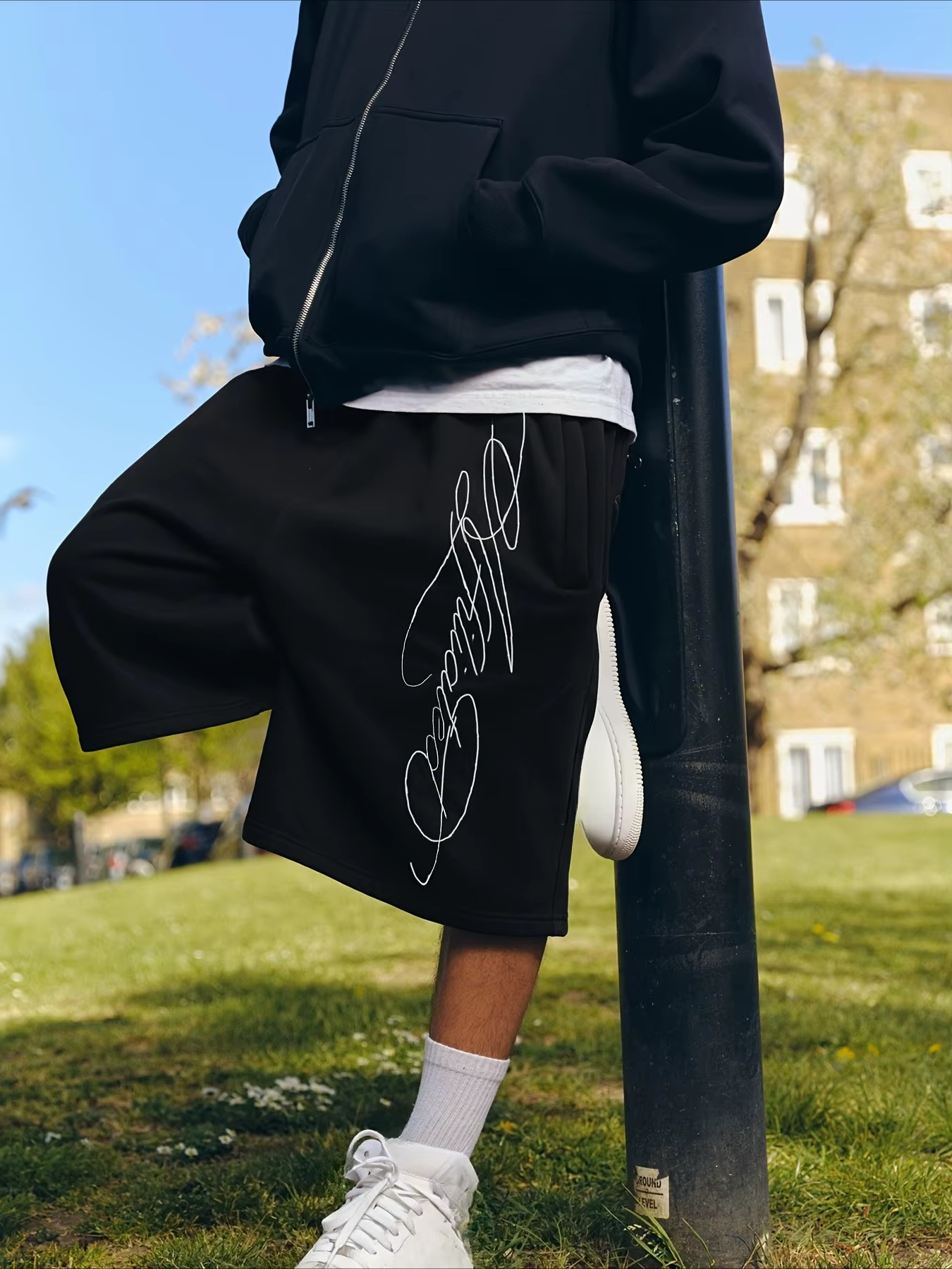 Shorts décontractés amples imprimés style rétro hip-hop pour homme et femme – Confortables et haut d