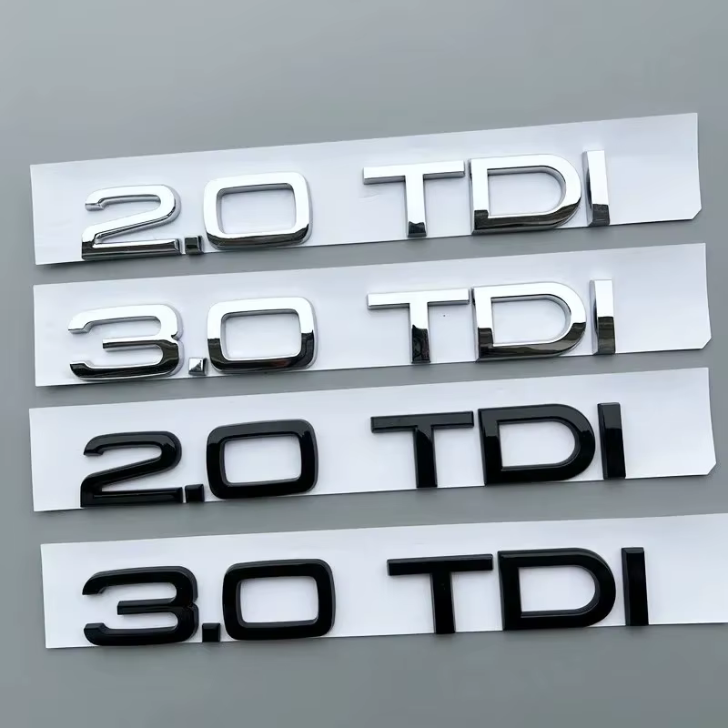 Autocollant 3D ABS 2.0 3.0 TDI lettres Logo Badge emblème pour Audi A3 A4 A6 A8 A5 Q3 Q5 Q7 Q2 V6, a