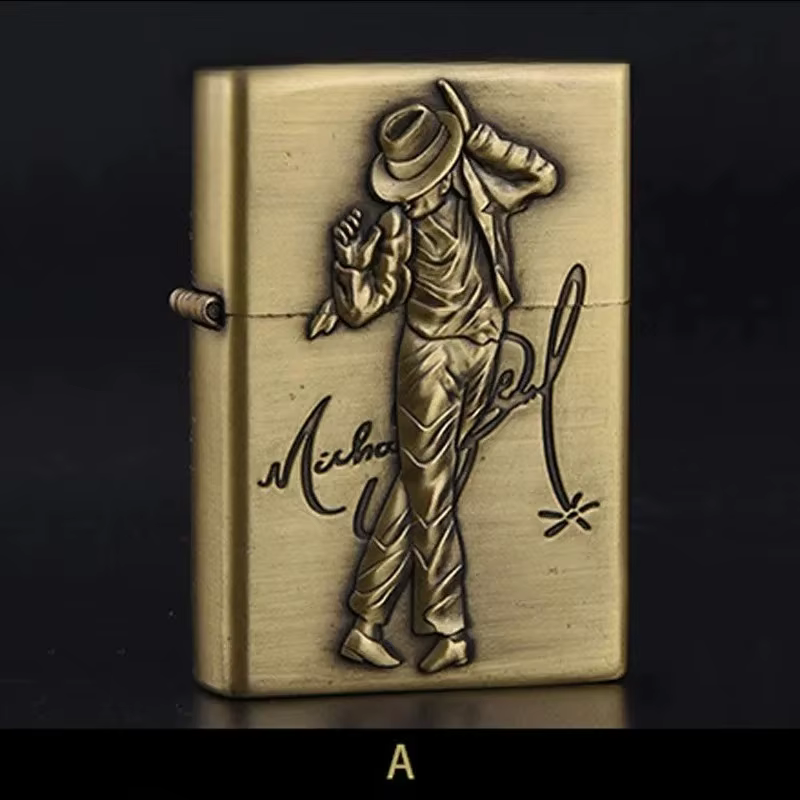 Briquet en métal personnalisé créatif, coupe-vent, Bronze à l'huile, Jackson, accessoires pour fumer