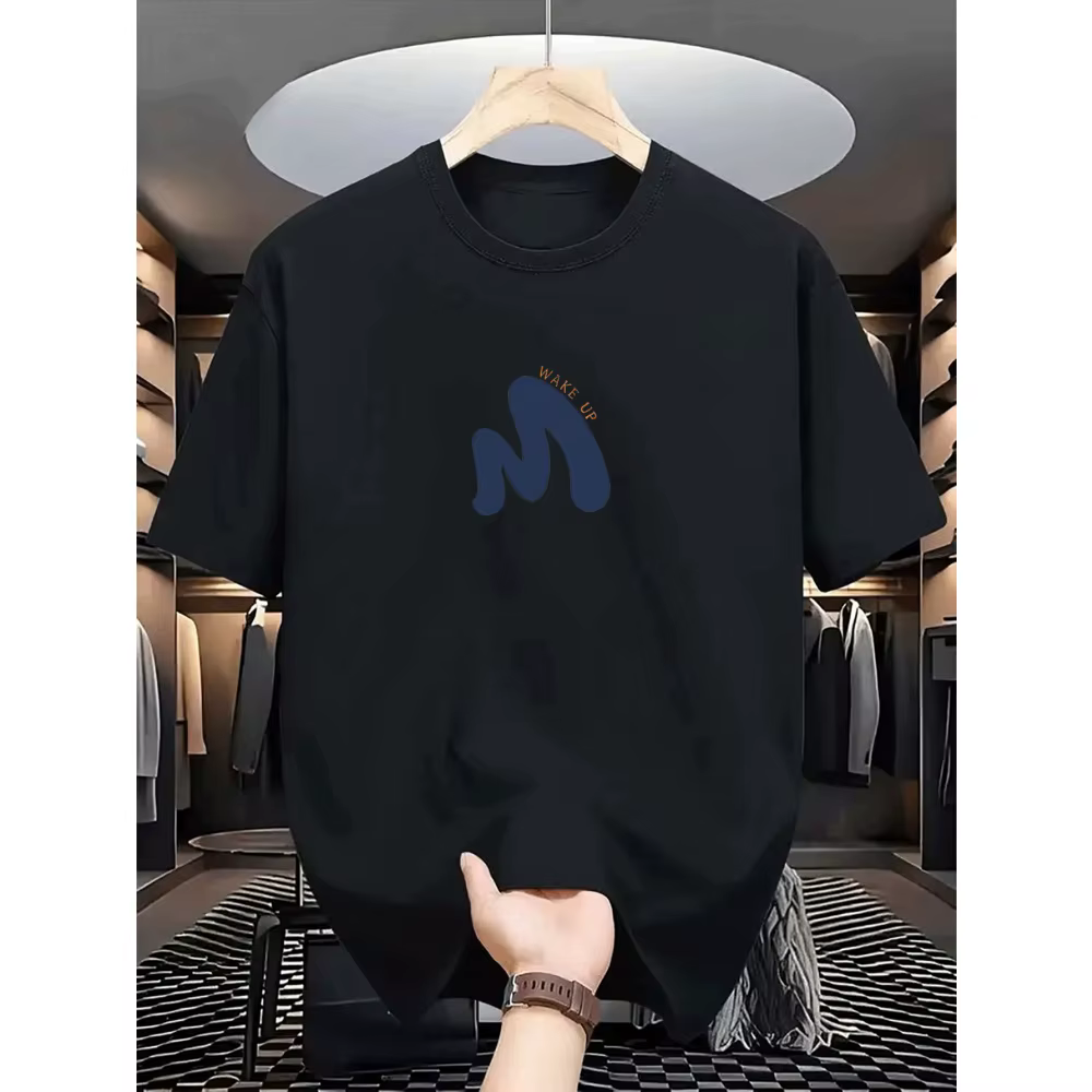 T-shirt pour homme de style simple, vêtement décontracté, col rond, manches courtes, t-shirt de spor