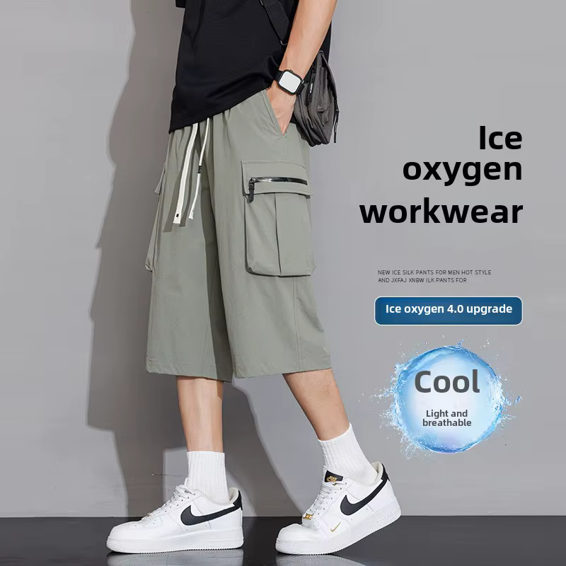 Été mince Style lâche sport décontracté pantacourt été homme Shorts Cargo court-fitting hommes Short