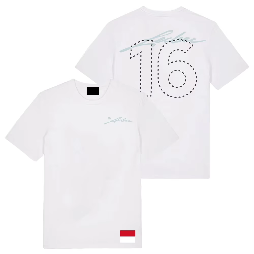 T-shirt SIGNATURE Charles No.16 Leclerc, col rond, manches courtes, pour hommes, design tendance, im
