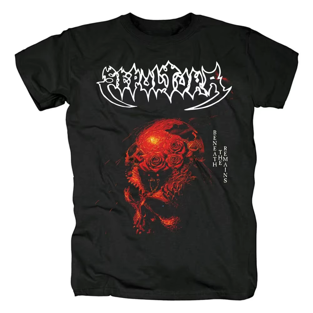 Sepultura Band noir coton rétro hommes T-Shirt unisexe nostalgique à manches courtes haut de rue élé