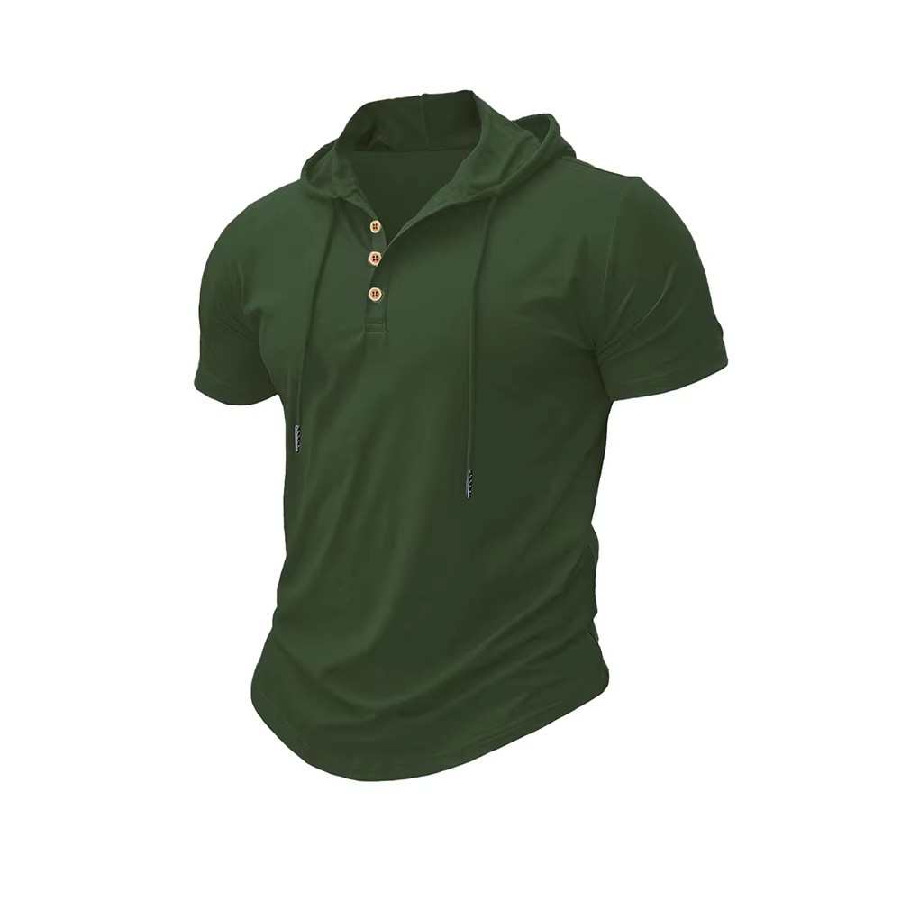 T-shirt à capuche pour hommes, Slim, Fitness, manches courtes, léger, Fitness, respirant, hauts de s