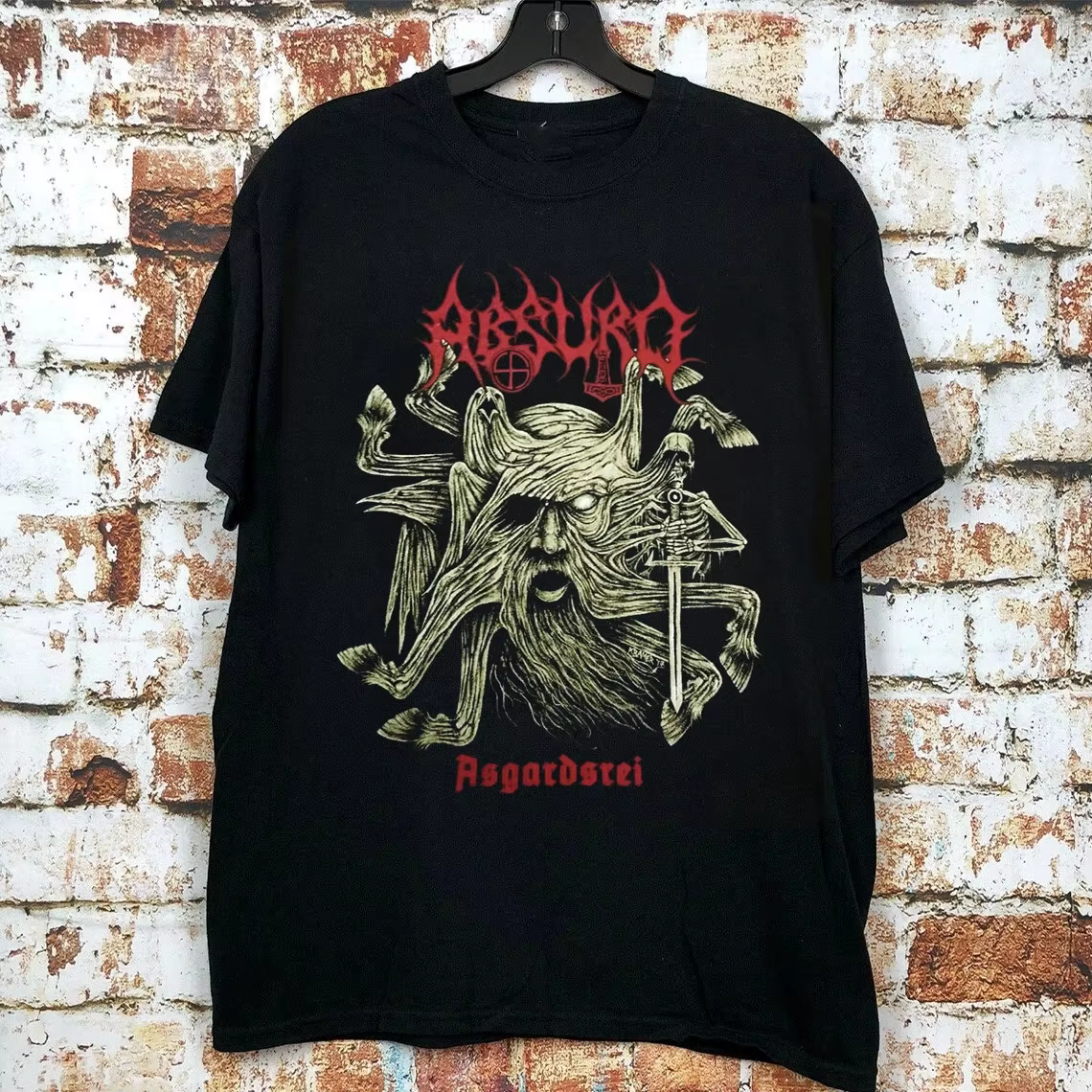 T-shirt Absurd Band Asgardsvei confortable et tendance, T-shirt unisexe en pur coton, imprimé classi