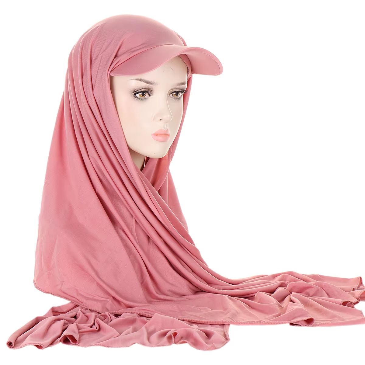 Nouveau Hijab Sportif Instantané en Jersey Tendance 2026 pour Femmes Musulmanes avec Casquette de Ba