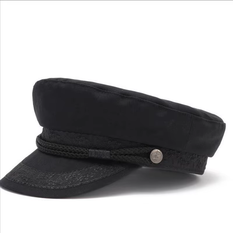 Casquette marine grande taille, chapeau plat à petite tête, chapeau militaire, casquette de soleil e