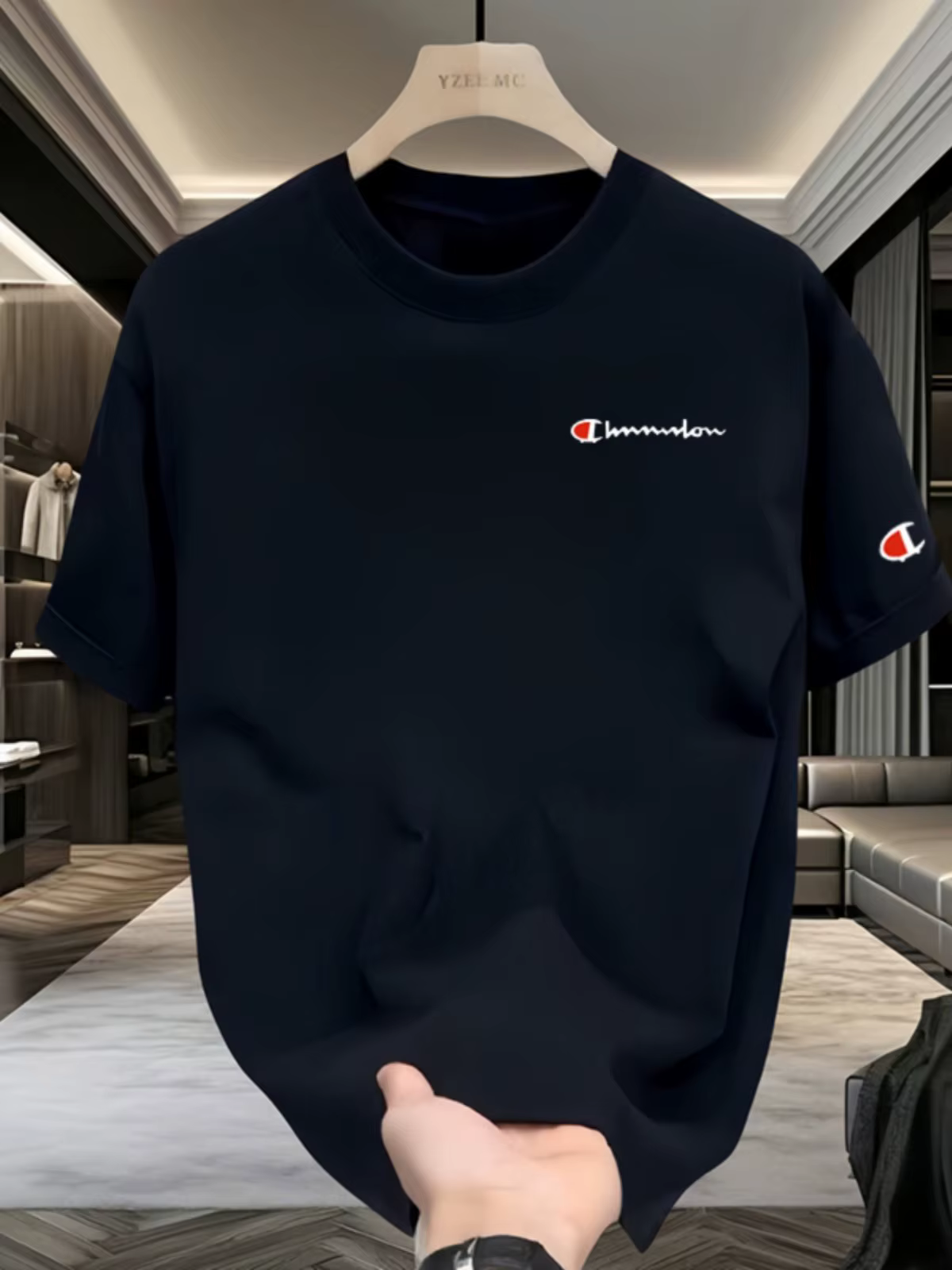 T-shirt d'été en coton pur haut de gamme, style coréen, décontracté et polyvalent, col rond, manches