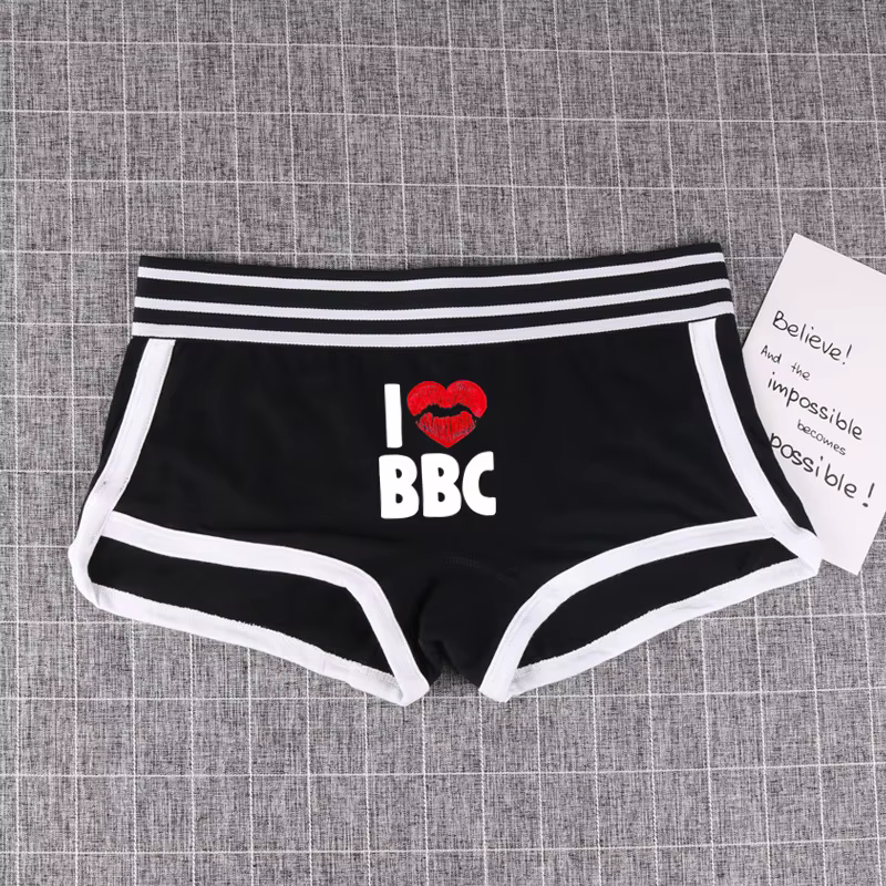 WIFE-Short en coton BBC pour femme, sous-vêtements respirants, caleçons pour garçon et fille, intime