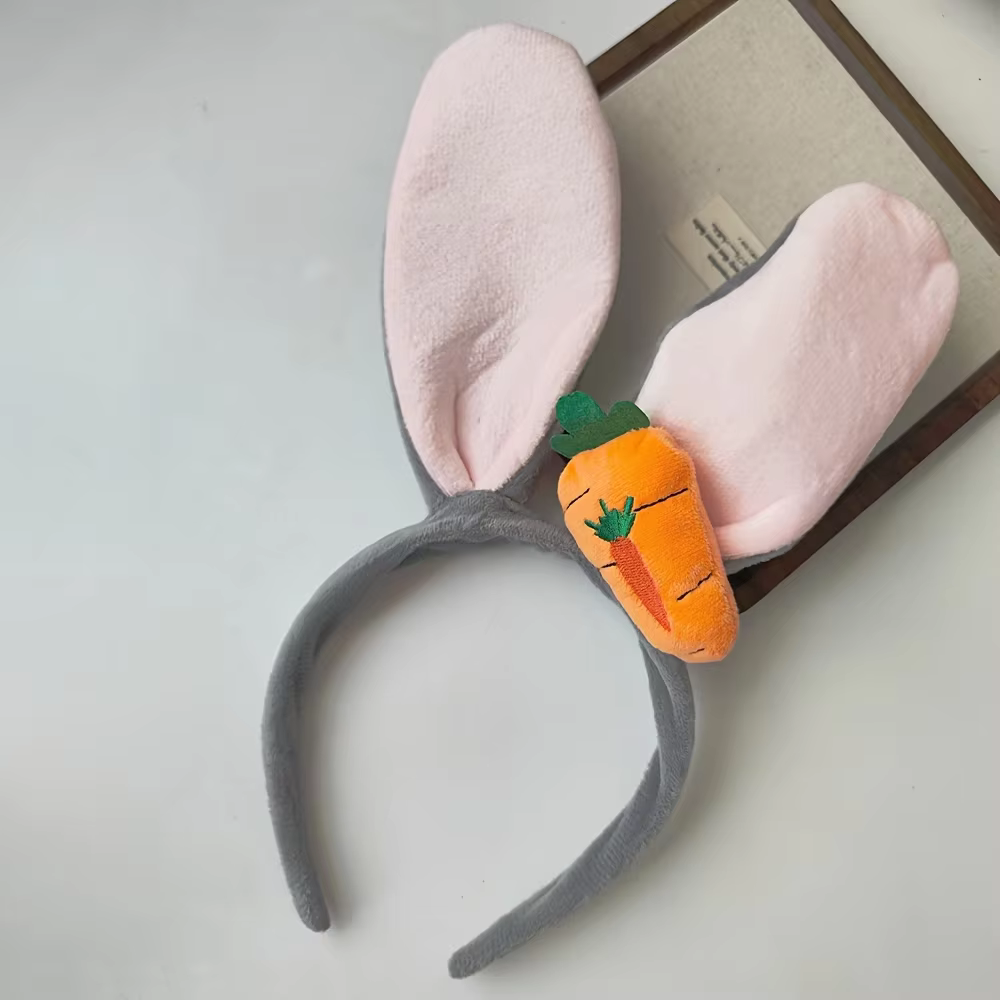 1 Bandeau oreilles de lapin de Pâques pour femmes, pince à cheveux haute pour le dessus de la tête, 