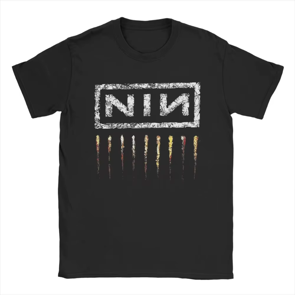 Nine Inch Nails NIN T-shirts imprimés pour hommes et femmes, T-shirt à manches courtes et col rond, 