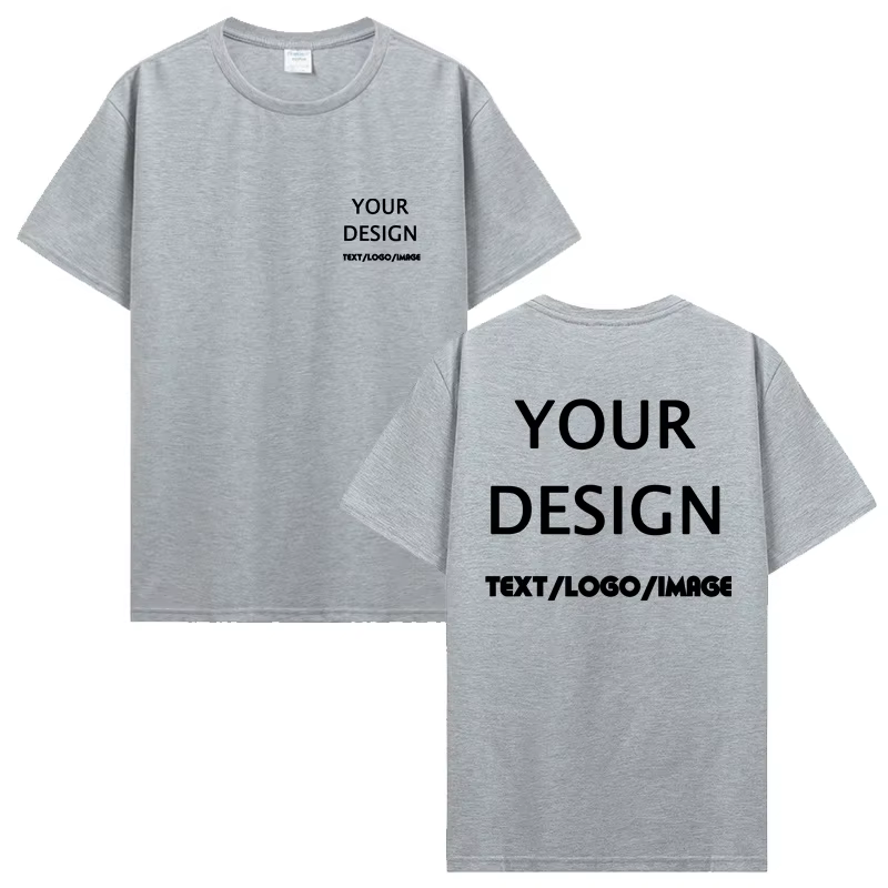 Bricolage personnalisé hommes femmes T-shirt personnaliser conception Logo T-shirt texte Double face