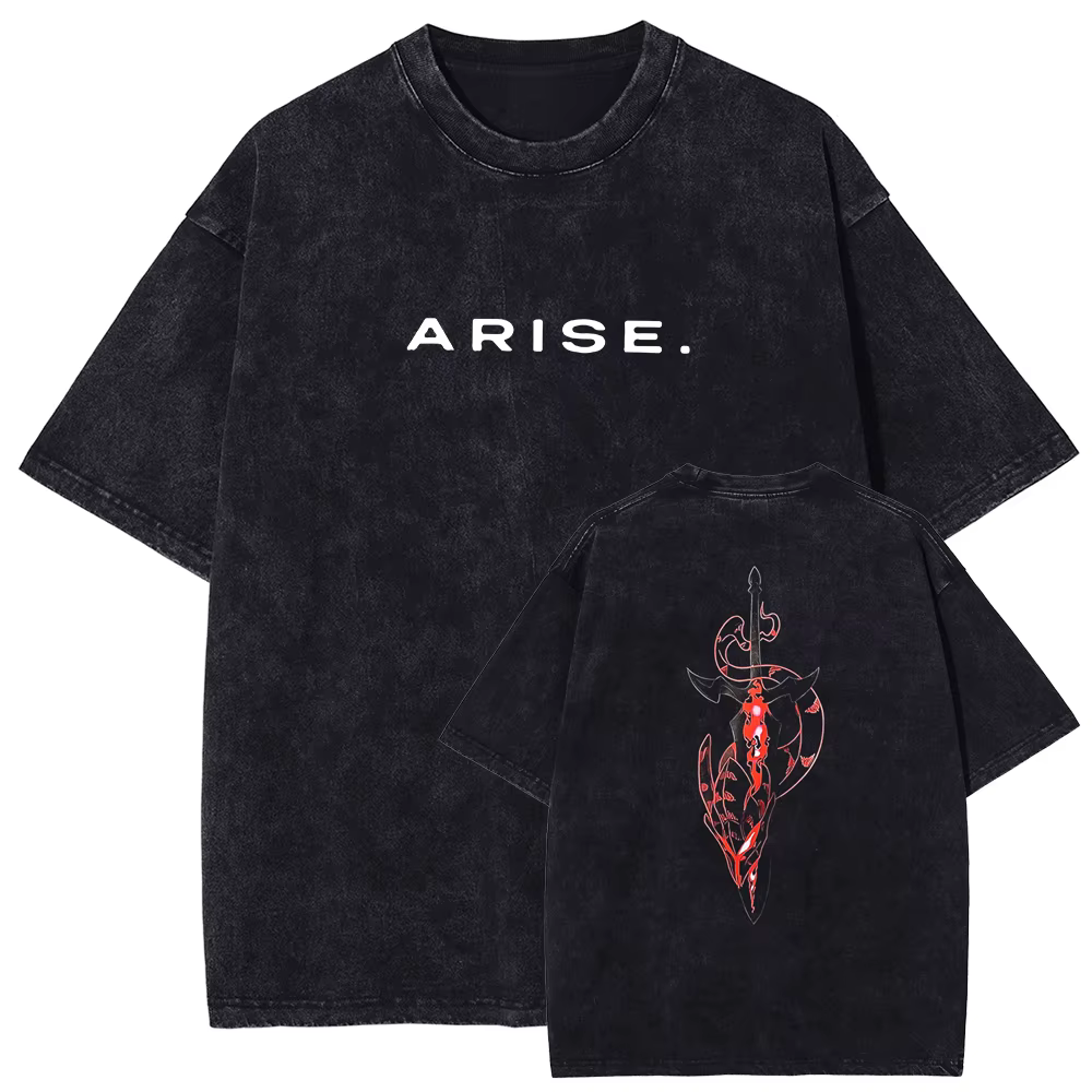 T-shirt ARISE Solo Leveling, T-shirt graphique manga, T-shirt en coton lavé vintage, T-shirt à manch