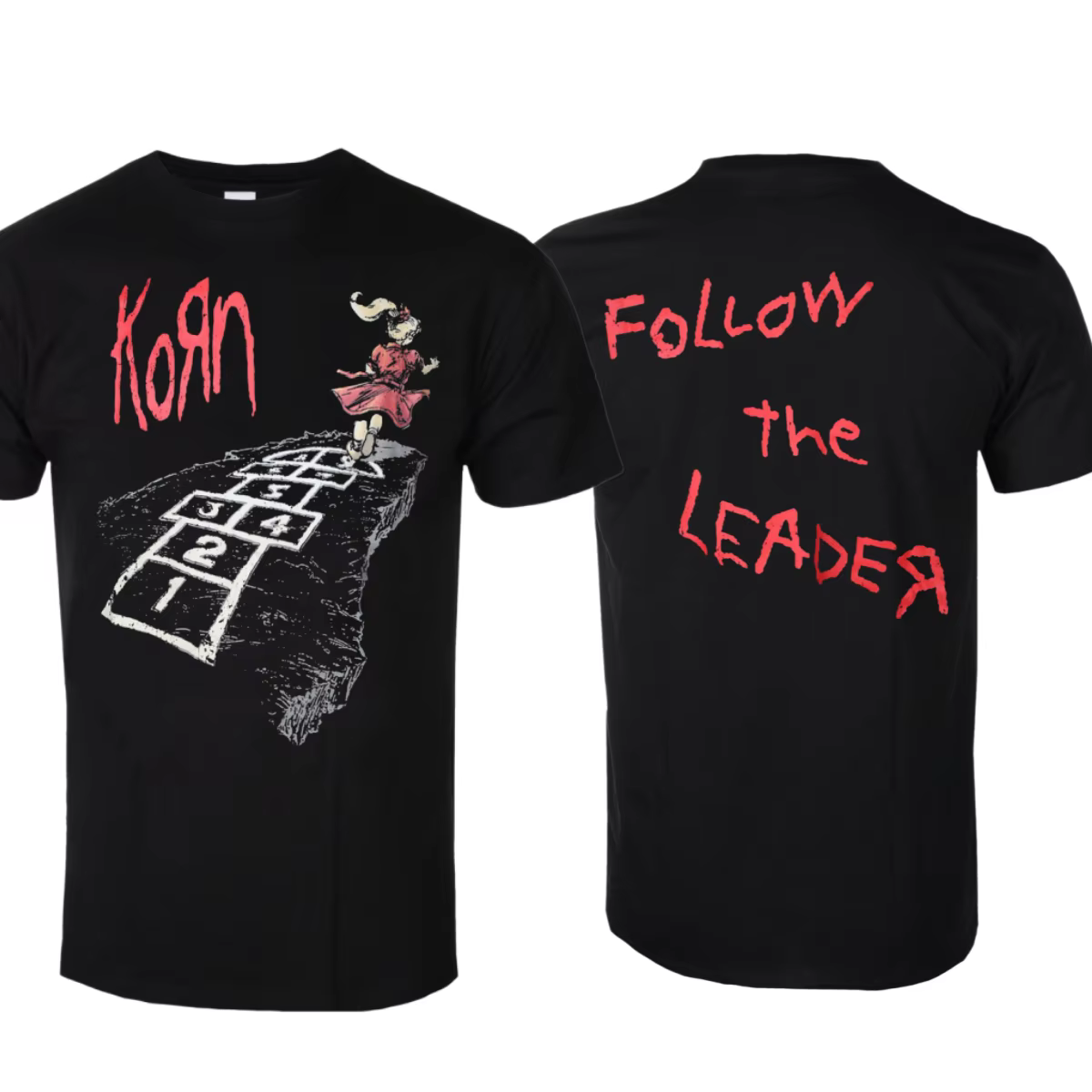 Korn Follow The Leader Hopscotch T-shirt tendance d'été pour hommes et femmes, T-shirt en coton déco