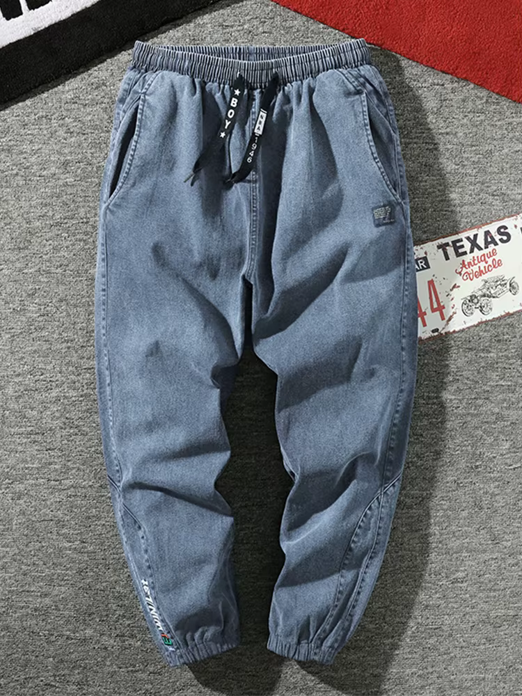 Jean de jogging grande taille pour hommes 6XL 7XL 8XL Streetwear noir bleu pantalon Cargo en Denim d