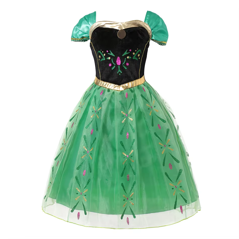 Anna Costume pour enfants fille fantaisie robe de fête d'anniversaire robe de princesse carnaval fêt