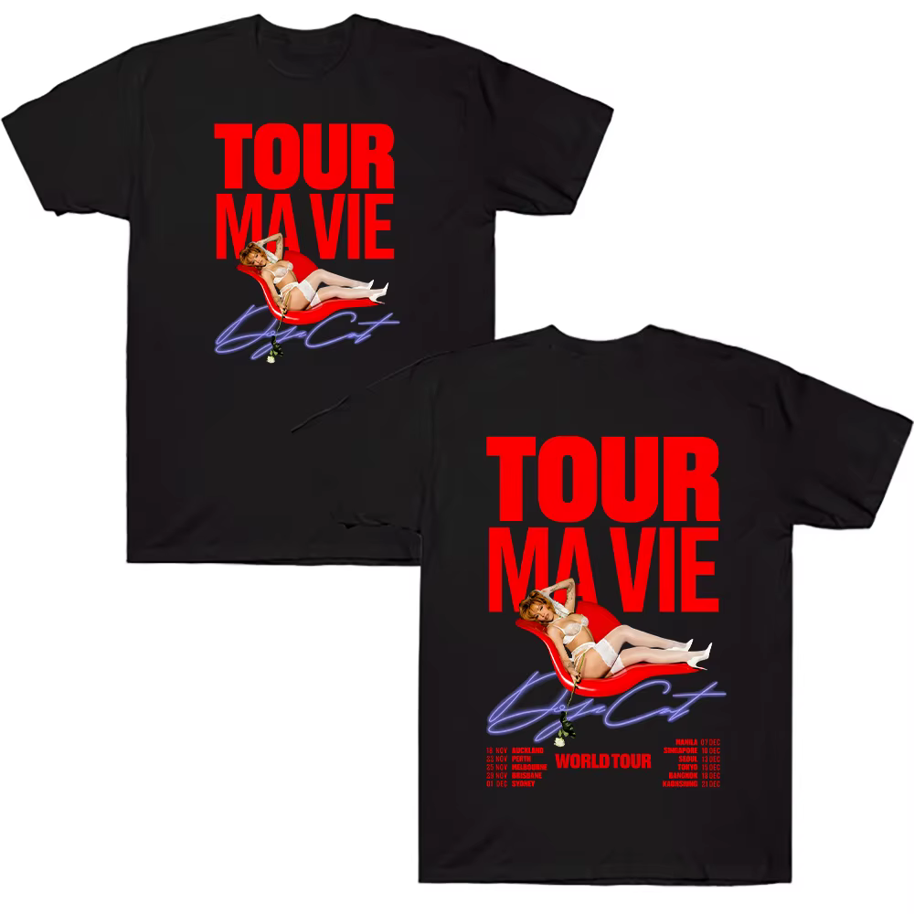 Doja Cat World Tour 2025 t-shirt graphique vêtements pour hommes Harajuku mode unisexe coton T-shirt