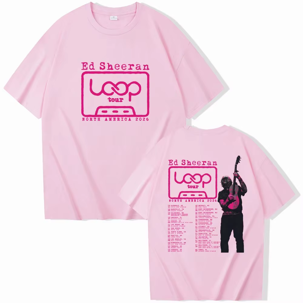 Ed Sheeran Loop – T-shirt Merch pour hommes et femmes, surdimensionné, col rond, manches courtes, St