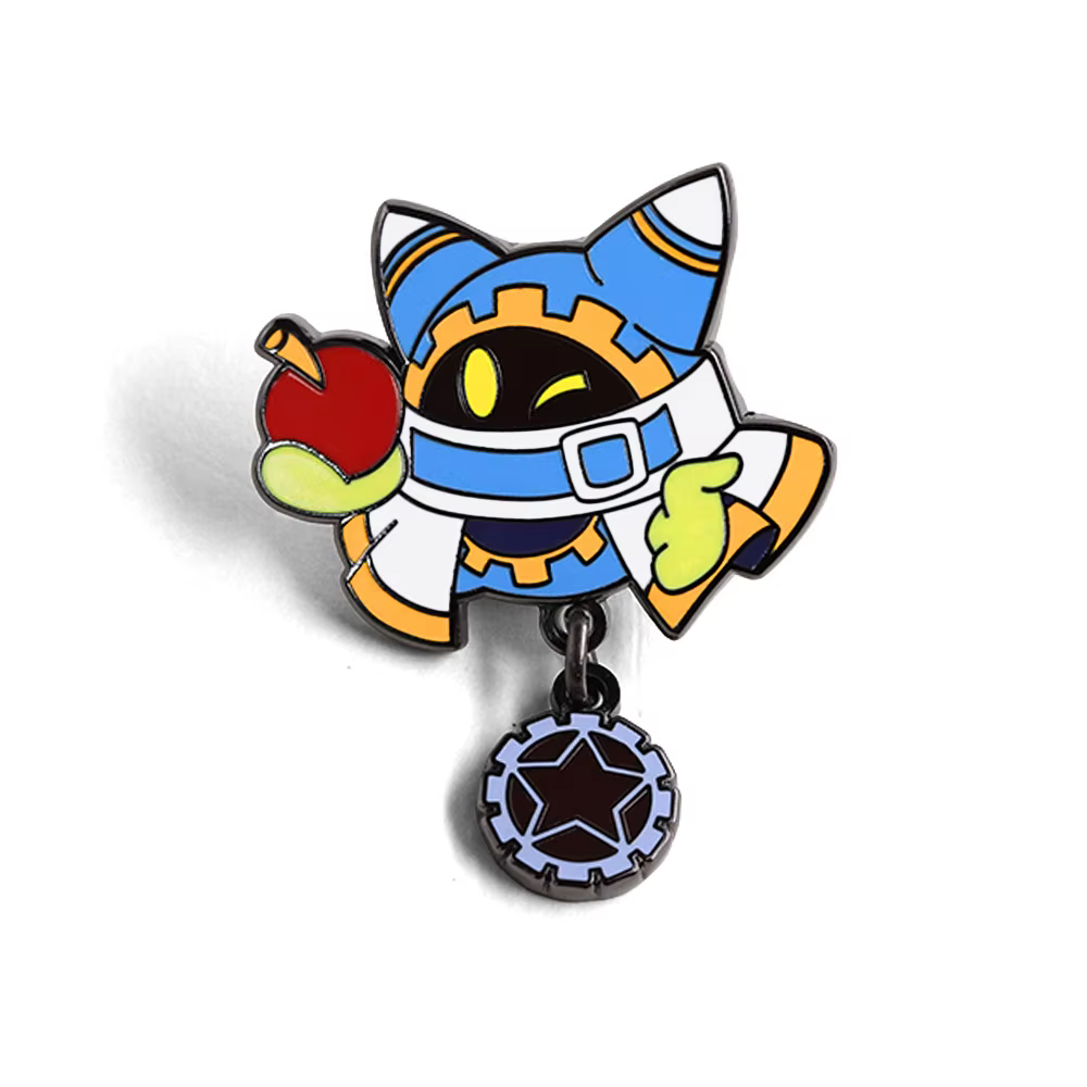 Jeux Kirby manger une pomme émail broches Kawaii personnage de dessin animé broche vêtements sac à d