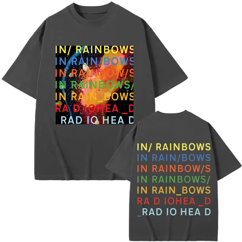 Rock Band Radiohead in Rainbows Album Merch T-shirt Hommes Femmes Vêtements Y2k Mode T-shirts D'été 