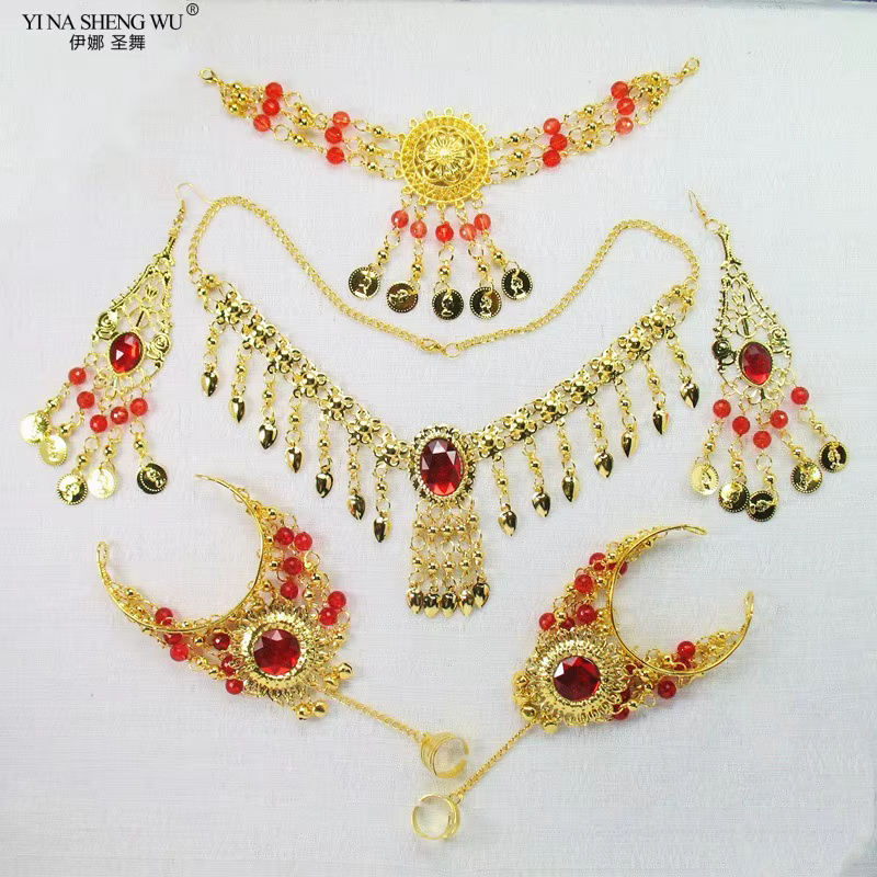 Ensemble de bijoux de performance de danse du ventre pour femmes, accessoires de danse indienne, col