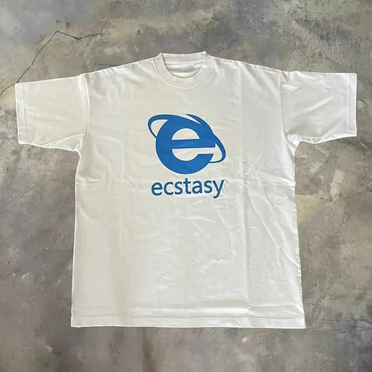 Streetwear Ecstasy nouveau T-shirt Y2K hommes Harajuku blanc T-shirt lettre impression surdimensionn