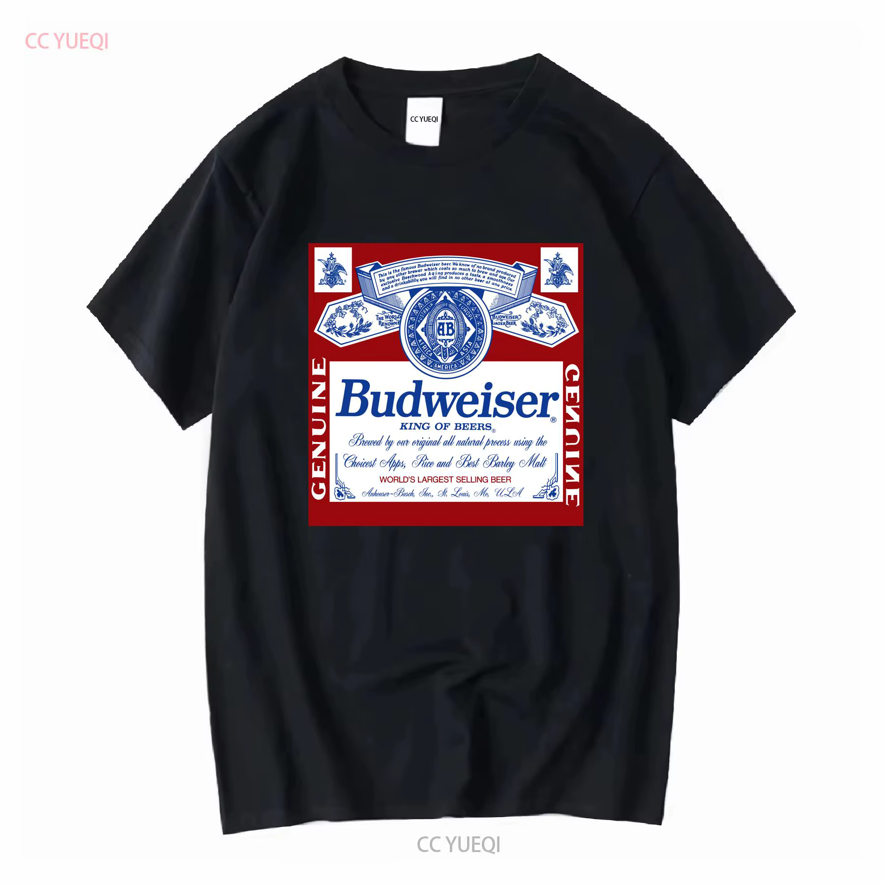 T-shirt Budweiser sous licence officielle vintage délavé vêtements de créateur streetwear décontract