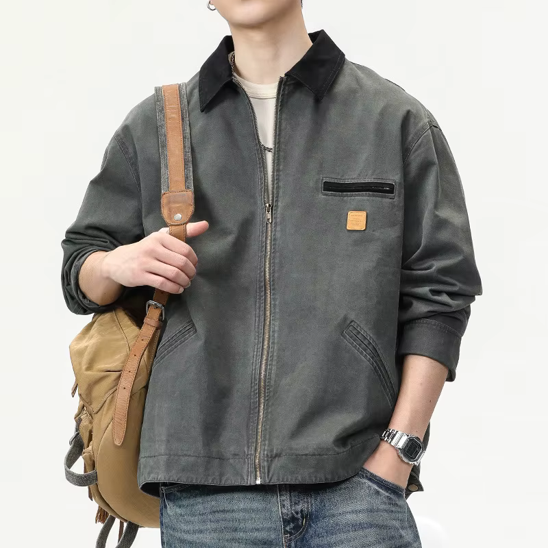 Veste cargo vintage américaine pour hommes, manteau de haute qualité, marque de mode, lavage à faire