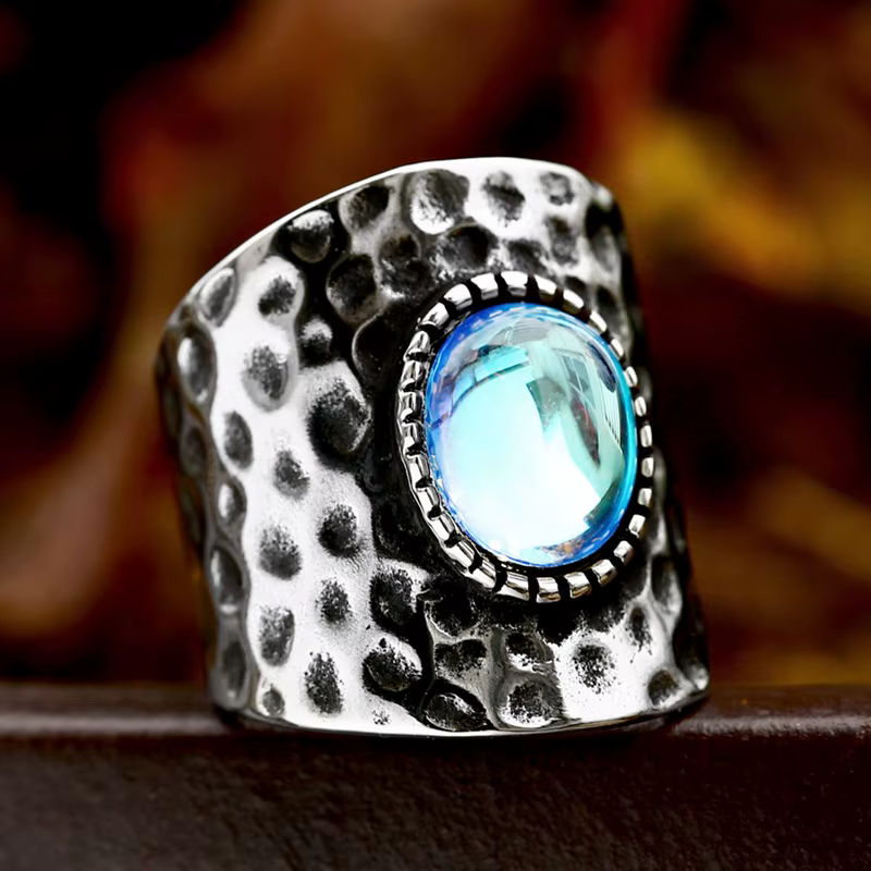 Bague en pierre d'acier inoxydable pour hommes et femmes, bijoux de haute qualité, mode, nouveau des