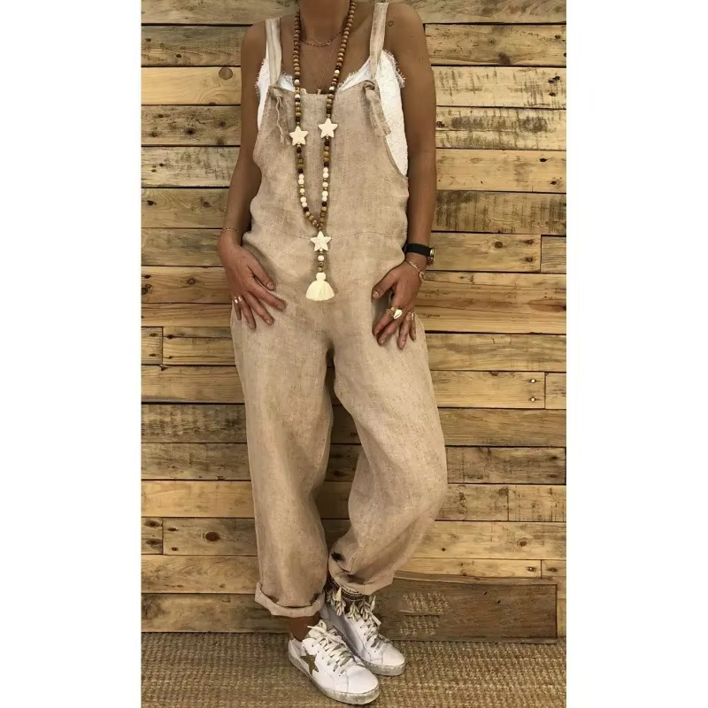 Soldes de printemps : Combinaison décontractée une pièce pour femme, coupe ample, multicolore, avec 