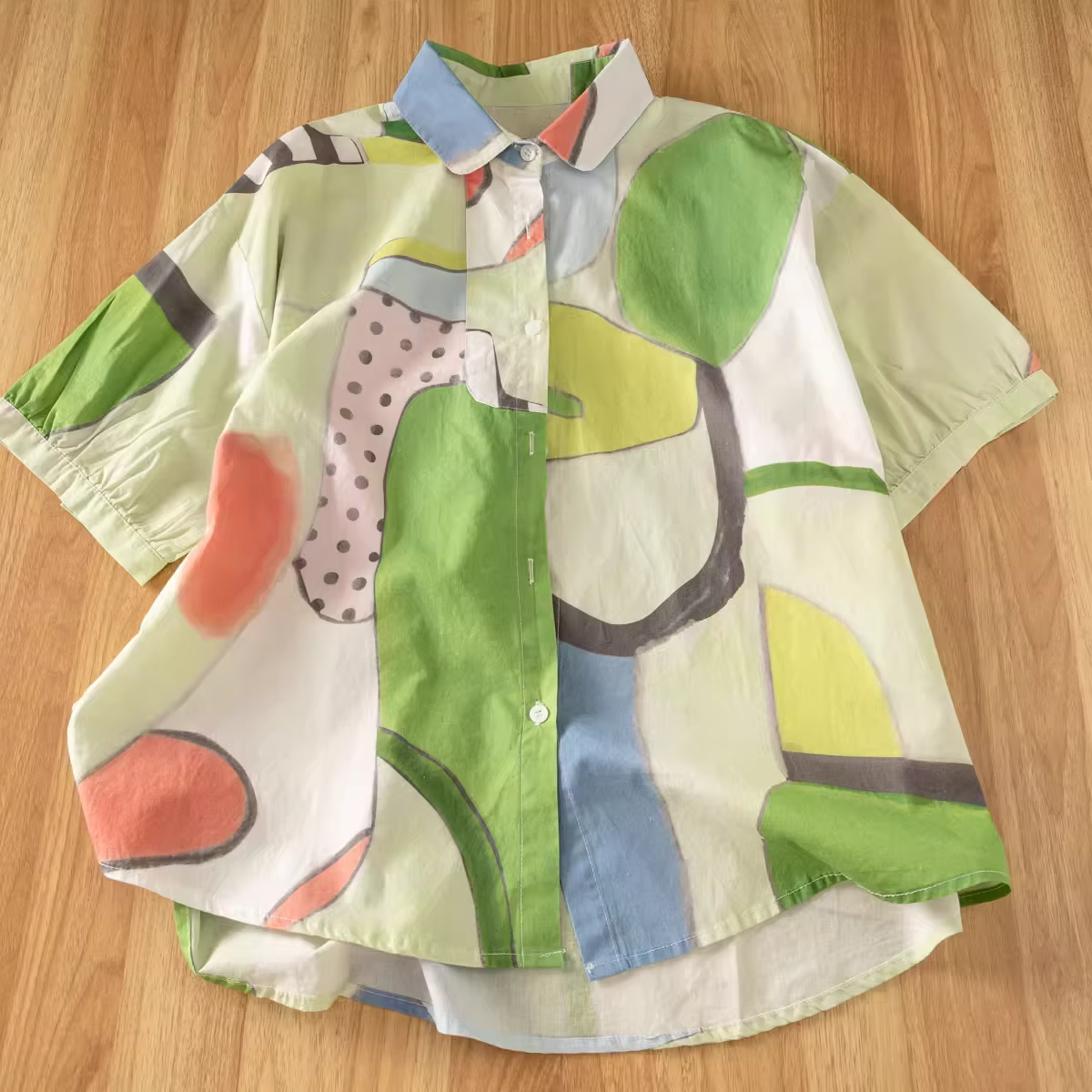 Vêtements vintage japonais, design original, chemises à manches courtes imprimées de dessin animé, c