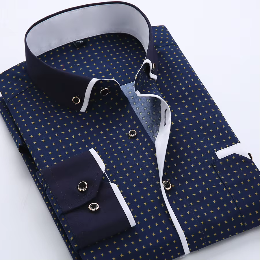 Chemise à manches longues pour hommes, coupe cintrée, imprimé à la mode, fine, décontractée, pour je
