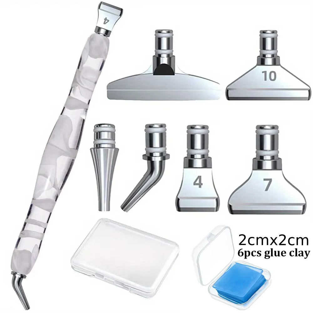 Stylo de peinture diamant, accessoires, ensemble d'outils, pointes de stylo métalliques en acier ino