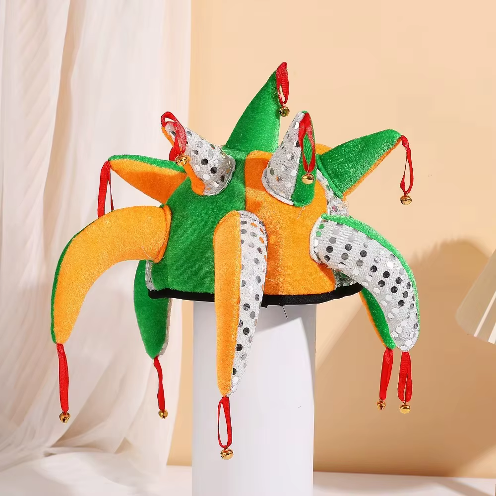 Mascarade tentacule en forme de chapeau de Clown habiller Cosplay Clown Joker casquettes Cool coloré