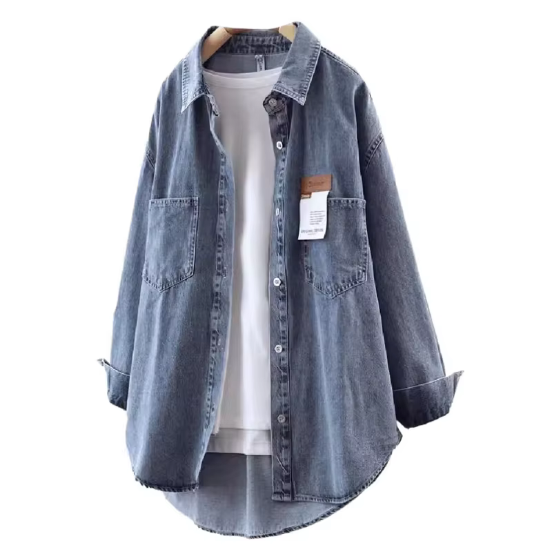 NYFS Nouvelle Collection Printemps 2026 Chemise en jean pour femme à manches longues, coupe ample, g