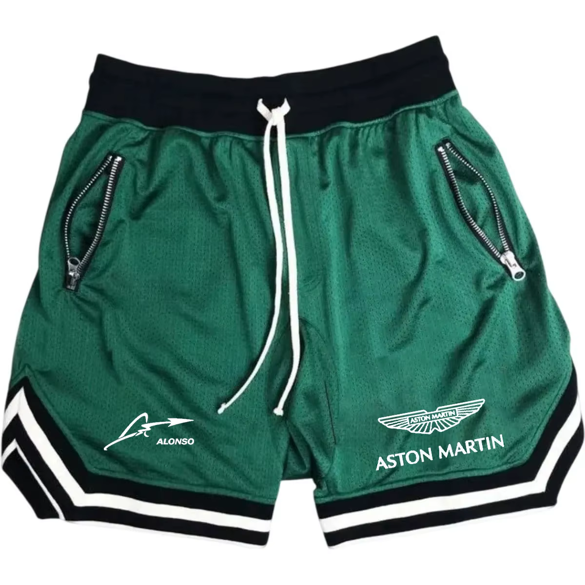 Shorts ajustés pour homme Aston Martin - Design uni, confortables et respirants, taille élastique dé