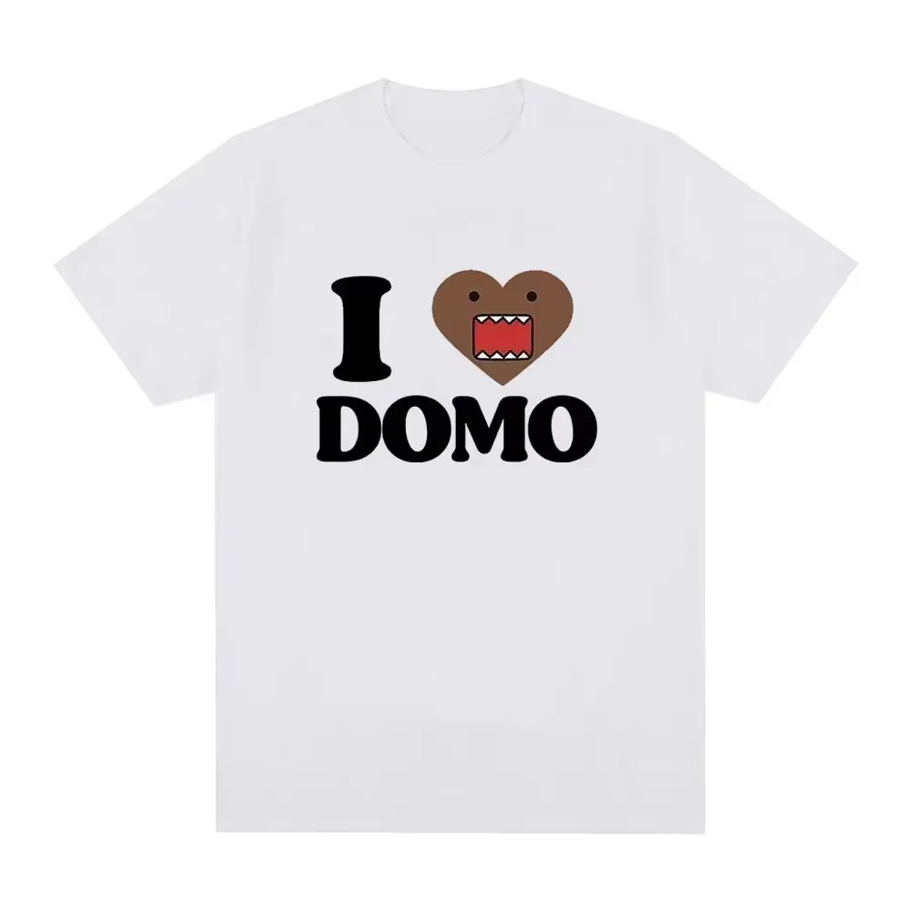 J'aime Domo Kun Fun T-shirt femme T-shirt style décontracté rétro manches courtes surdimensionné T-s