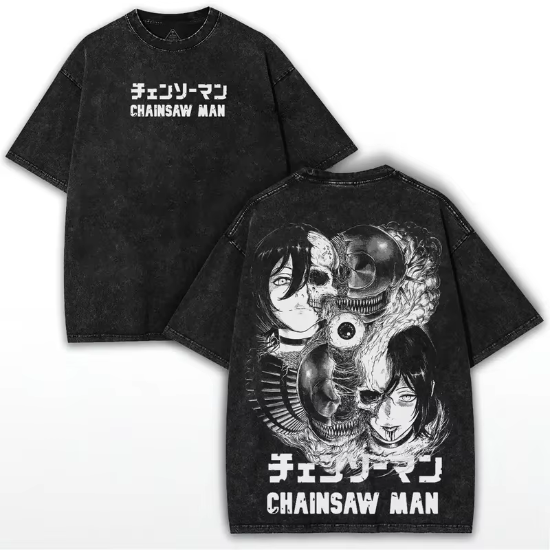 Japon tronçonneuse homme Anime Reze Cool graphique T-shirt Harajuku lavé T-shirt hommes femmes vêtem