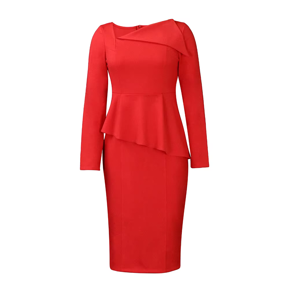 Robe africaine élégante à col diagonal pour femme, grande taille, nouvelle collection automne, manch