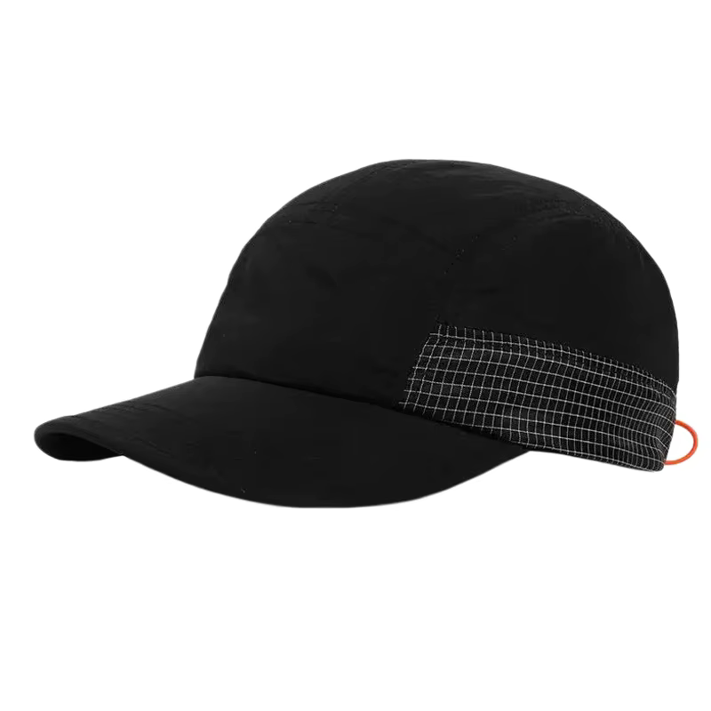 Casquette 5 panneaux à séchage rapide pour homme, légère, respirante, style color block à carreaux, 