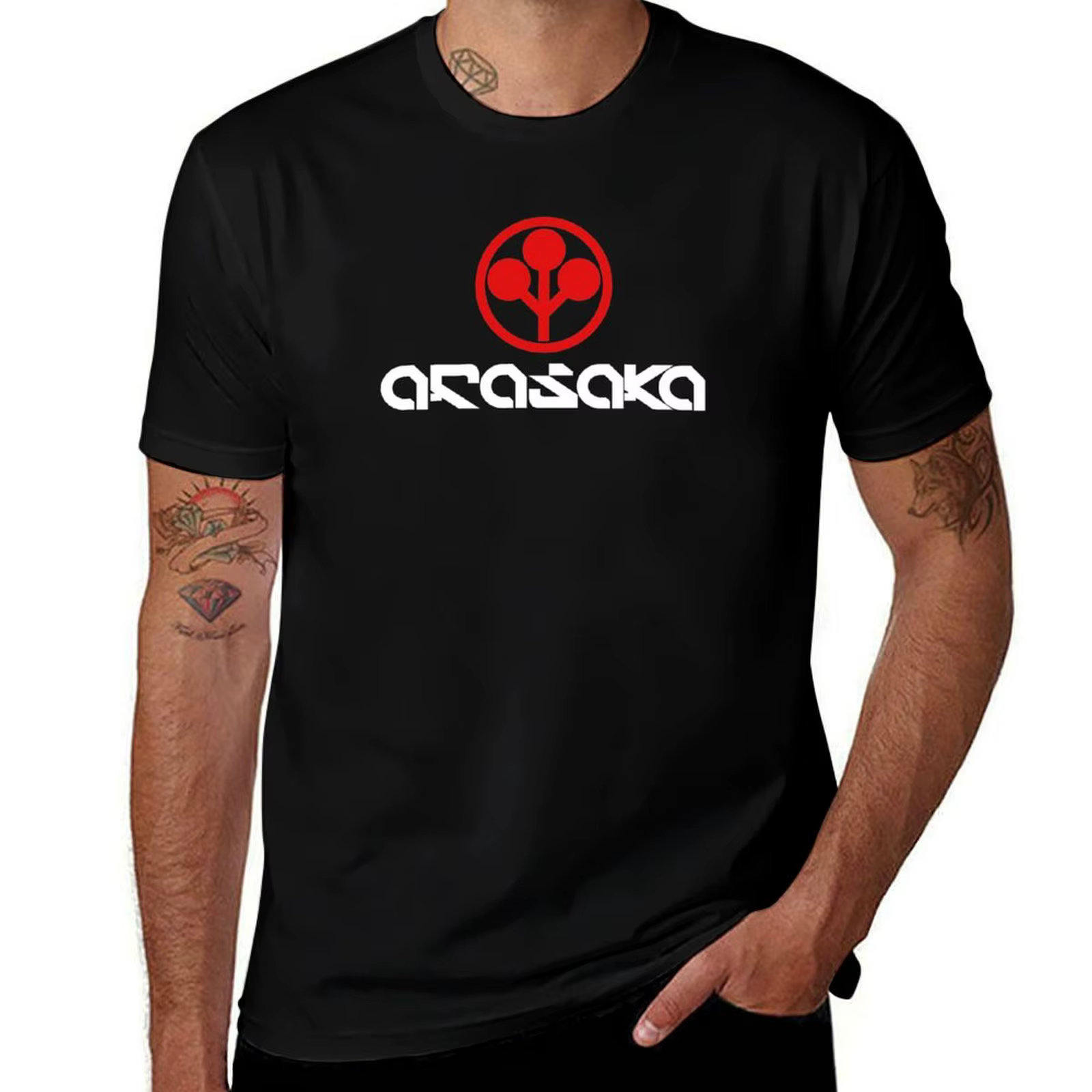 T-shirt Arasaka décontracté à coupe ample pour le travail