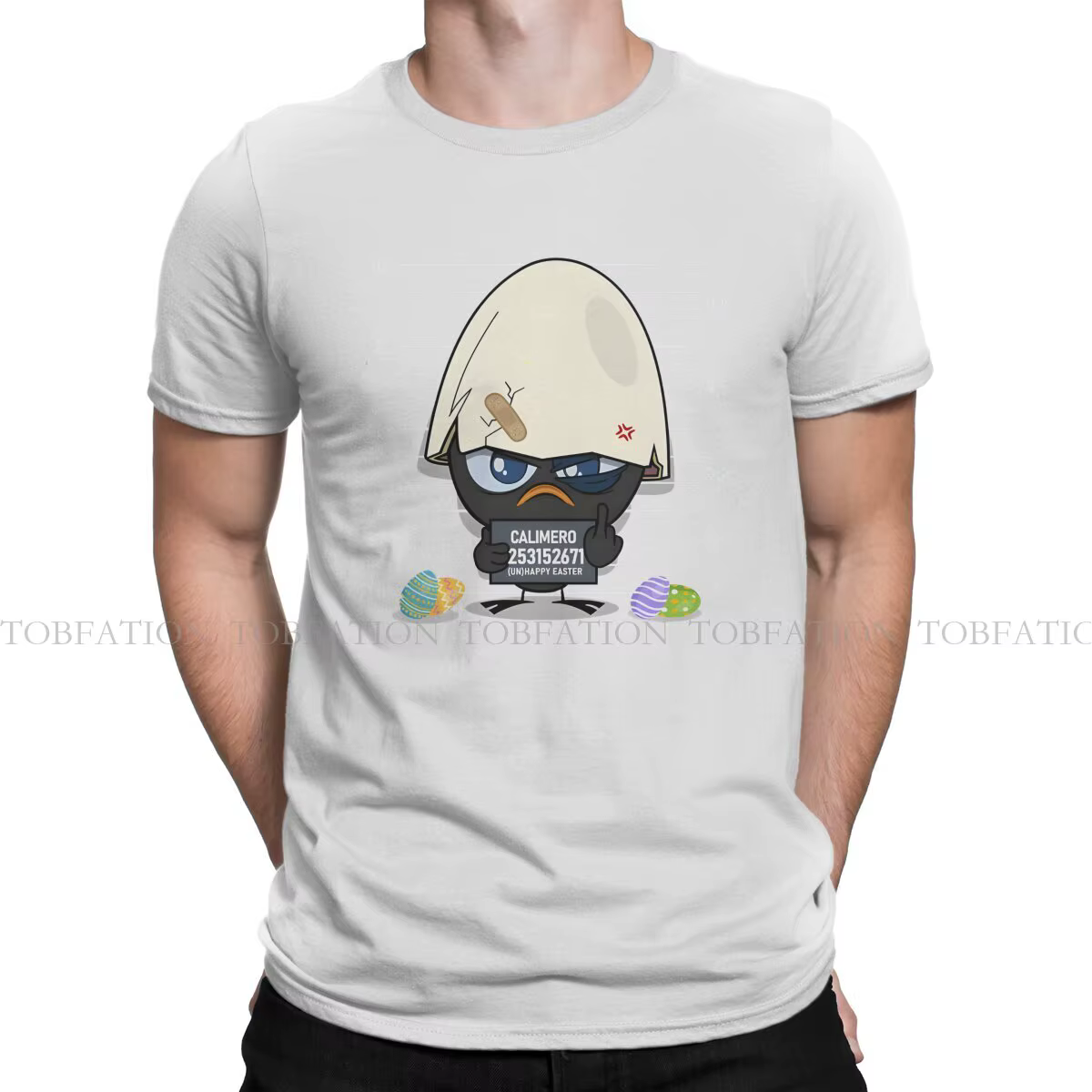 T-shirt homme criminel Calimero dessin animé Animation col rond manches courtes 100% coton t-shirt d