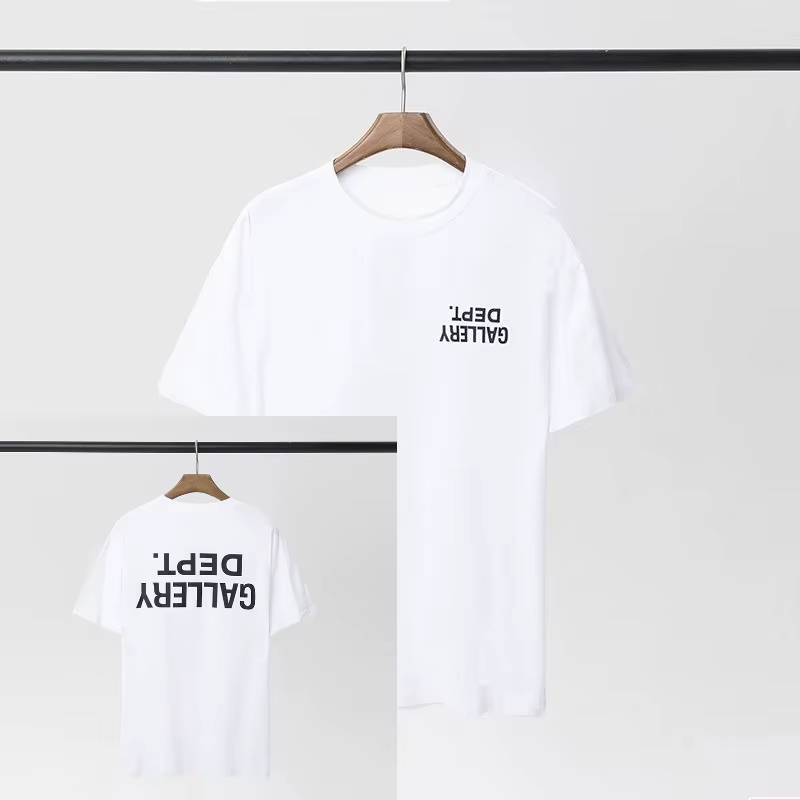 GALLERY DEPT inspiré revers imprimé T-Shirt 100% coton surdimensionné Streetwear T-Shirt hommes femm