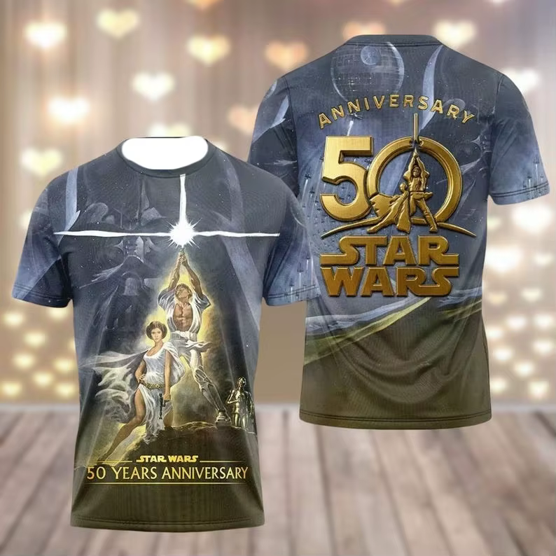 T-shirt familial Star Wars 50e anniversaire - Convient pour un usage quotidien décontracté, les rass
