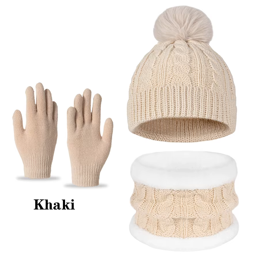 Le seul ensemble bonnet, couvre-cou et gants est une casquette tricotée adaptée aux enfants âgés de 