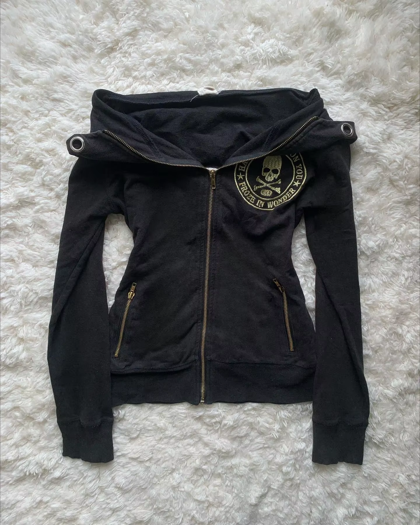 Y2K nouveau Emo mode Rivet sweat à capuche avec fermeture éclair femmes Harajuku noir sweat à capuch
