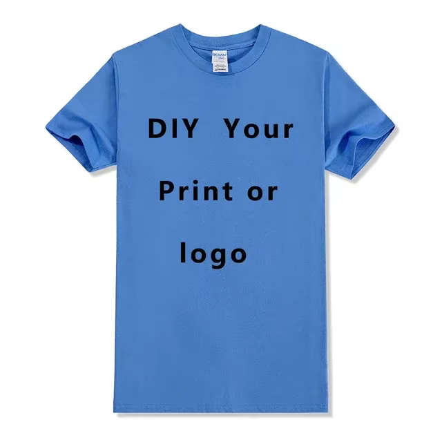 Taille européenne 100% coton T-shirt personnalisé avant et arrière Logo texte Photos hommes personna