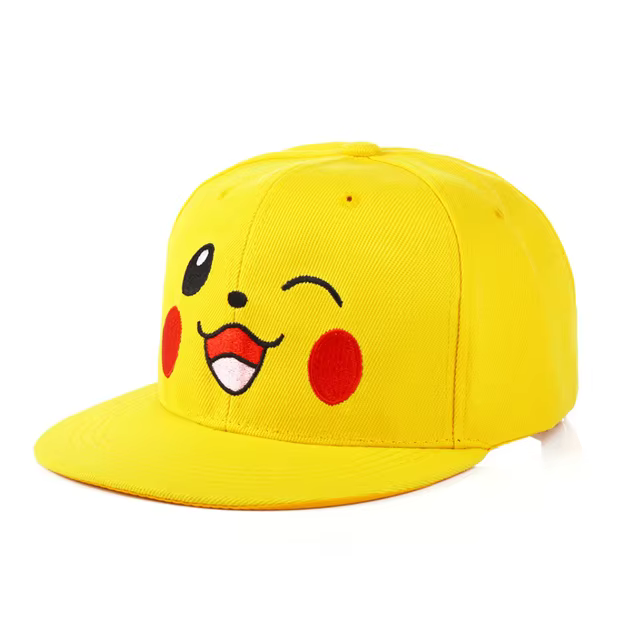Casquette de baseball Pikachu, casquette à visière plate, personnage de dessin animé, chapeau hip ho