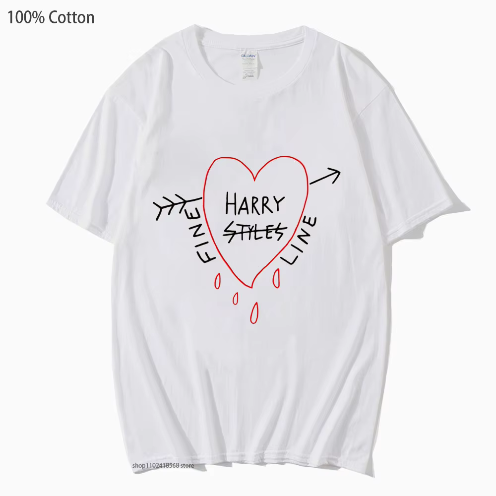 Happy Fine Line Print T-Shirts Harry Styles traiter les gens gentillesse chemises à la mode femmes t